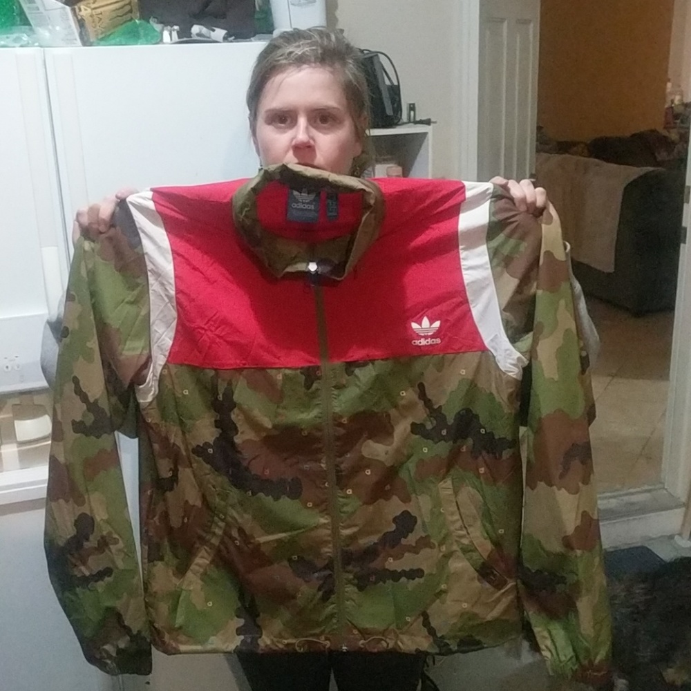 Adidas x Pharrell large camo rainbow track jacket